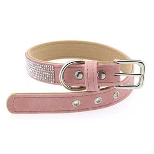 Collar para Perro de Cuero Artificial con Brillantina Rosa Esmerilada Retro, Resistente al Desgaste, con Diamantes de Imitación para Perros Pequeños - Product Image 6