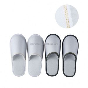Mairun Original – Chaussons de mariage classiques en velours de coton blanc, brodés sur mesure, jetables, à bout ouvert, doux, pour hôtel, spa et voyage - Product Image 4