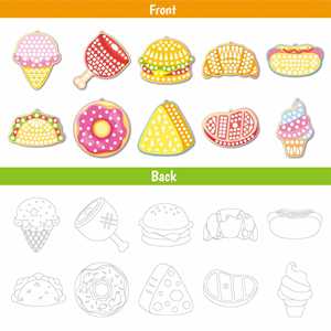 Boys Girls Customized Coloring <b>Bookmarks</b> Food Hamburger Sandwich DIY Mirror Mosaic Stickers 10pcs Creative Tag for Kids - Product Image 2