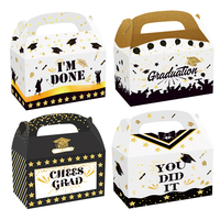 Boîte-cadeau en papier pliable Portable 50 pièces, boîtes à bonbons, emballage de remise de diplôme, boîtes en papier Kraft pour décorations de diplôme