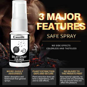 Spray retardateur pour hommes, spray externe longue durée 20g, résistant à l'eau, renforce le plaisir sexuel, soin corporel portable pour hommes adultes - Product Image 2
