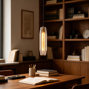 Lustre moderne de luxe couleur <span class=keywords><strong>cuivre</strong></span> avec cristaux, design minimaliste, petit luminaire suspendu pour bar, comptoir, salle à manger, chevet ou restaurant - Product Image 4