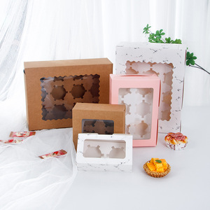 2/4/6 caja <span class=keywords><strong>de</strong></span> embalaje para cupcakes embalaje papel Kraft muffin taza huevo tarta caja al por mayor caja <span class=keywords><strong>de</strong></span> embalaje para pasteles - Product Image 1