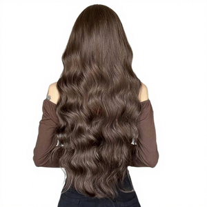 วิกผมคลุมศีรษะเต็มศีรษะสำหรับผู้หญิง <span class=keywords><strong>ผม</strong></span><span class=keywords><strong>ยาว</strong></span>หยิกเป็นลอนธรรมชาติ ดูฟู ดูสบายๆ แบบด้าน ผ้าไหมม้วน สไตล์เกาหลี สไตล์หวาน ผลิตด้วยเครื่องจักร - Product Image 1