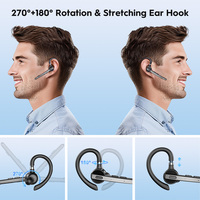 Vente en gros QCC3020 V5.0 Bluetooth Oreillettes à une oreille Double appariement Oreillette Bluetooth mono avec micro pour le travail