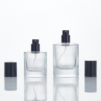 Haute Qualité Mini 50ml Décanter cylindre Parfum Bouteille En Verre sertissage Parfum Bouteilles En Verre avec bouchon Noir