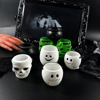 Seau en plastique PE de style américain pour Halloween, protection de l'environnement, pot à bonbons portable pour enfants, citrouille