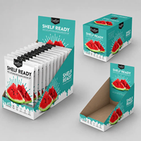 Solution de présentoirs de comptoir en carton pliables avec logo personnalisé, prêts à l'emploi, avec perforation facile à déchirer