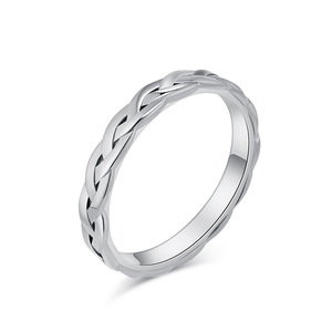 European Style Minimalist Woven Titanium Steel <b>Ring</b> Unisex Gift Jewelry - Product Image 1