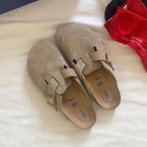 For Shoes Genuine Leather Cowhide EVA Sole Closed Toe Half <strong>Slippers</strong> Unisex Lazy Casual Fashion Outdoor All Seasons - Product Image 1