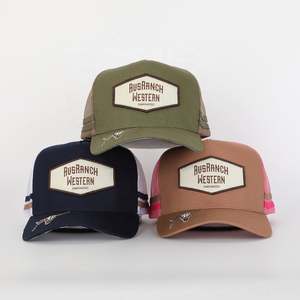 Alta calidad diseño bordado parche Logo 5 paneles Gorras OEM al por mayor personalizado moda camionero gorra Camal algodón deporte malla sombrero - Product Image 2