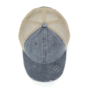 Gorra de Béisbol Vintage de 6 Paneles con Efecto Desgastado, Ligera y Transpirable, Ajustable con Cierre a Presión para Actividades al Aire Libre - Product Image 4