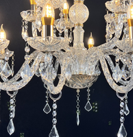 Lustre LED en fer rétro européen à 6/8 têtes, alimenté par courant alternatif, luminaire suspendu pour décoration de plafond de mariage luxueux