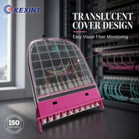 Boîtier de cassette à fibres optiques KEXINT haute densité 24 fibres MPO MTP avec couvercle translucide pour adaptateurs LC Duplex SC Simplex