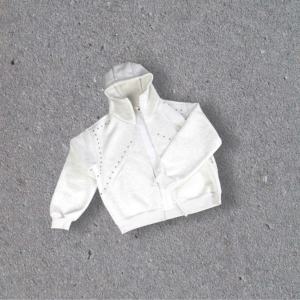 Sweat-shirts à capuche pour hommes, style streetwear, sur mesure, coupe ample, épaules tombantes, cloutés de strass, poids lourd - Product Image 4