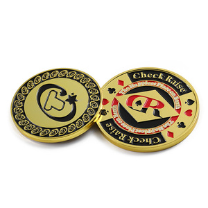 Pièces de monnaie commémoratives en alliage métallique émaillé réversible, plaquées or 3D, pour jeux de poker (Check Raise), fabrication sur mesure - Product Image 5