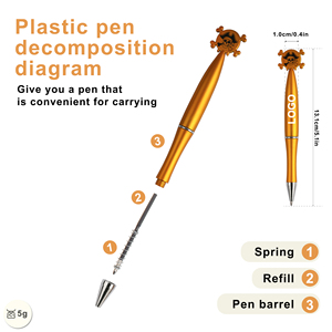2025 New Cartoon Shape Plastic Ball <b>Pens</b> with Print Logo for Halloween Bat Pumpkin Skull Chick Style Halloween Gift Kids - Product Image 2