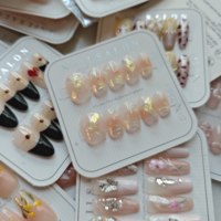 Juego de 10 Uñas Postizas Acrílicas de Diseño Aleatorio Hechas a Mano para Venta al por Mayor