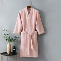 Vente chaude Femmes Pyjamas Peignoirs Spa 100% Coton Hôtel Gaufre Peignoir