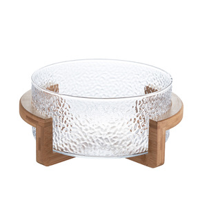 Eco-Friendly Large Glass Salad Bowl with Elegant Acacia Wood Base Durable and Elegant for Family Gatherings and Parties - Product Image 5