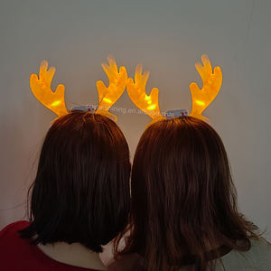 Diademas de Cuerno de Ciervo Blancas con Luz Amarilla Brillante, Suministros de Fábrica, Gran Venta, Diadema de Asta LED de Alta Calidad, Regalos para Halloween, Navidad y Festivales - Product Image 1
