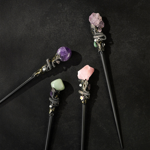 Bacchetta Magica in Cristallo con Design a Serpente Bacchetta Curativa con Ametista Quarzo Rosa Fluorite Verde Avventurina - Product Image 5