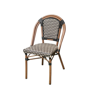 Bộ bàn ghế ngoài trời kiểu Pháp, ghế mây nhựa giả mây, bàn ăn bằng nhôm cho quán cà phê, nhà hàng, sân vườn - Product Image 1