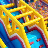 Château Gonflable Commercial Prêt pour l'Aventure, Décoration Panda Vibrante, Double Toboggan, Zone de Rebond Renforcée, Château Gonflable Certifié CE