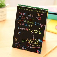 Design personnalisé taille DIY arc-en-ciel Scratch Art peinture cartes en papier et grattage magique dessin graffiti doodle livre pour les enfants