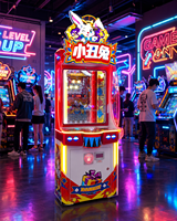 Mesin Game Arcade Penukaran Koin dengan Lampu LED Terang, Desain Menarik, Mesin Hiburan Arcade dengan Sistem Penjatuhan Koin