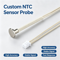 Sonde de température NTC 10K 3435 Valeur B, boîtier en acier inoxydable, haute stabilité, sonde personnalisée, connecteur de câble tressé pour