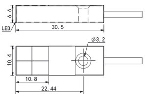 Capteur inductif miniature de type carré AKUSENSE, modèle TEN10-04NO NPN IP67 10-30V, montage sur mini-blocs TEN10-04NO TEN10-04NO - Product Image 3