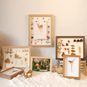 High quality custom White wooden art 3D shadow box deep picture photo frame Wholesale