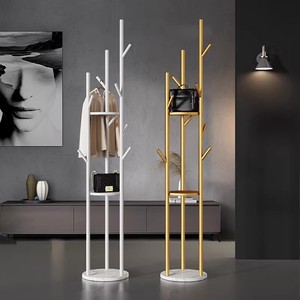 <span class=keywords><strong>Porte</strong></span>-vêtements sur pied en métal personnalisé de haute qualité pour chambre à coucher, avec étagère de rangement pour vêtements - Product Image 1