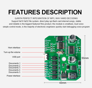 แผงวงจร PCB สำหรับเล่นเสียงทริกเกอร์ <span class=keywords><strong>MP3</strong></span>แบบ one-to-One พร้อมเสียงดัง4โทนหมวดหมู่ผลิตภัณฑ์ - Product Image 3