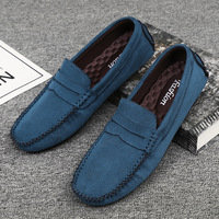 Mocassins de conduite pour hommes en gros d'usine - Chaussures décontractées à semelle souple en similicuir suédé |   Chaussons multicolores à enfiler