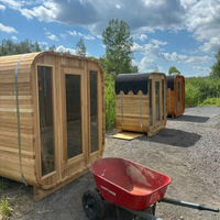 Sauna finlandais moderne en cèdre rouge pour 2 à 4 personnes, avec chauffage électrique infrarouge lointain 6KW, idéal pour villa.