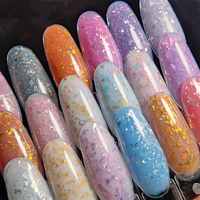 Échantillon GRATUIT HEMA Offre Spéciale paillettes 27 couleurs 2 en 1 flocons couche de base en caoutchouc super forte avec longue durée