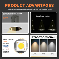 EZELED haute luminosité Anti-éblouissement encastré COB aluminium Smart Spot réglable Downlight 8 12 Watt LED Spot Lamp