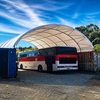 Abri dôme en PVC 46'x40'x16' résistant au vent (140 km/h) et imperméable pour conteneur maritime de 40 pieds