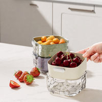 Ensemble de paniers égouttoirs ondulés double couche en plastique et aluminium avec larges poignées, réutilisables, compatibles lave-vaisselle, pour fruits et légumes