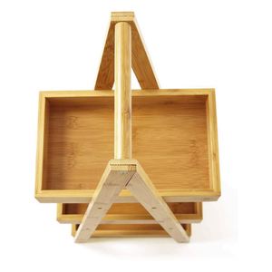 Wood Bathroom <b>Stand</b> up Caddy Basket 3 Tier Standing Shower Organizer Shelf with Handle Bamboo Shower Caddy <b>Corner</b> for Bath - Product Image 6