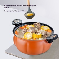 Nouvelle Marmite de Cuisson à Micro-Pression Grande Capacité, Cocotte Citrouille Antiadhésive avec Vapeur Binaural, Faitout à Soupe en Pierre de Maifan pour Foyer