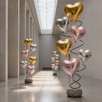 Vente en gros de ballons en aluminium en forme de cœur de 18 pouces pour la fête de la Saint-Valentin, décoration de fête de la Saint-Valentin, ballons en aluminium de 18 pouces