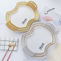 Ensemble de 3 pièces Phnom Penh en plastique transparent écologique pour décoration de table, assiettes de présentation, mariage, fête, vente en gros, service à fruits et thé