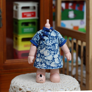 Zsiga 20Cm <b>Doll</b> Clothes Blue White <b>Porcelain</b> Cheongsam Traditional Chinese Style For Girls - Product Image 1