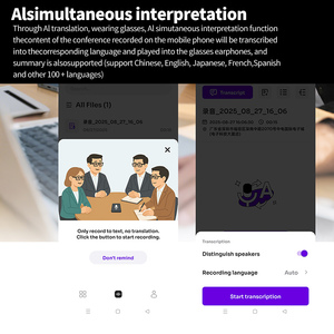 GY200 Idiomas Respuesta Llamada Gafas de sol deportivas Gafas inteligentes Auriculares para hombres Mujeres Ai Traducción inteligente Gafas inalámbricas - Product Image 6