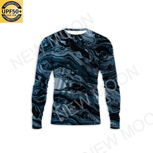 เสื้อตกปลาแขนยาวกันแดดแห้งเร็ว ป้องกันรังสียูวี สำหรับทุกเพศ สั่งทำขายส่ง ผ้าโพลีเอสเตอร์ ลายพรางปลา UPF 50+ - Product Image 2