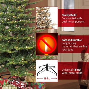Puleo International <span class=keywords><strong>sapin</strong></span> de noël <span class=keywords><strong>artificiel</strong></span> pré-éclairé de 6.5 pieds <span class=keywords><strong>sapin</strong></span> de tremble écologique 500 pour lumière claire répertoriée UL pour un usage domestique - Product Image 5