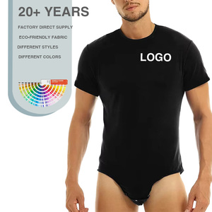 Nuevo Body de Manga Corta de Color Liso con Broches para Hombre, Transpirable, Ajustado, para Uso Doméstico - Product Image 1